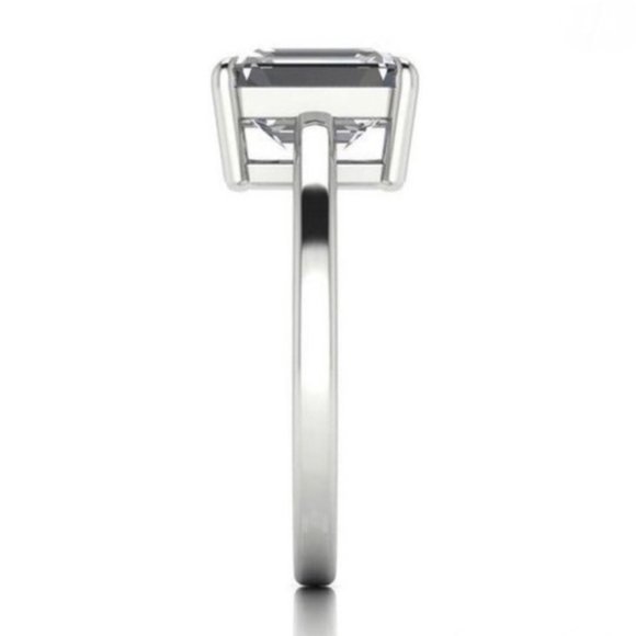 White Gold Princess Cut 2CT Stone Ring - Picture 3 of 4